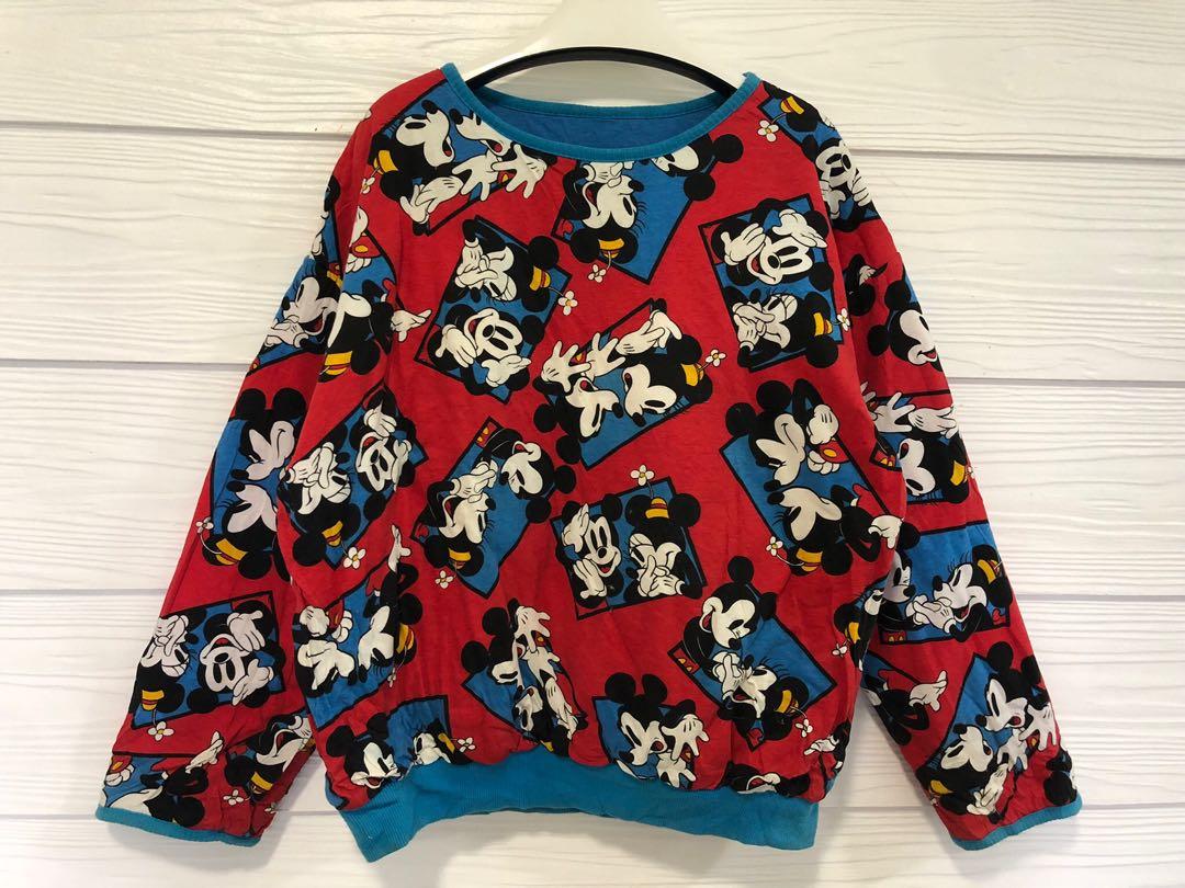 Vintage Mickey Mouse reversible sweatshirt Women s Fashion Coats Jackets and Outerwear on Carousell