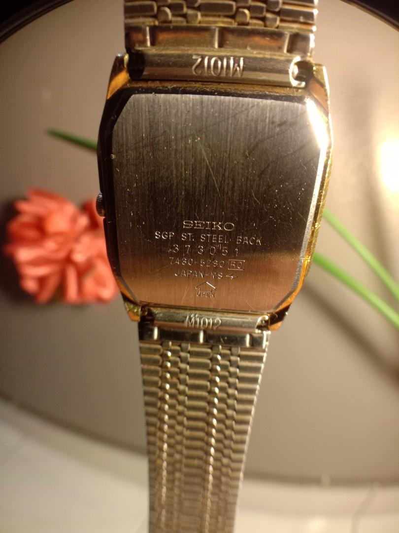 Vintage Rare Gents Ultra Slim Seiko 7430-5290 watch made Japan Gold Plated,  Men's Fashion, Watches & Accessories, Watches on Carousell