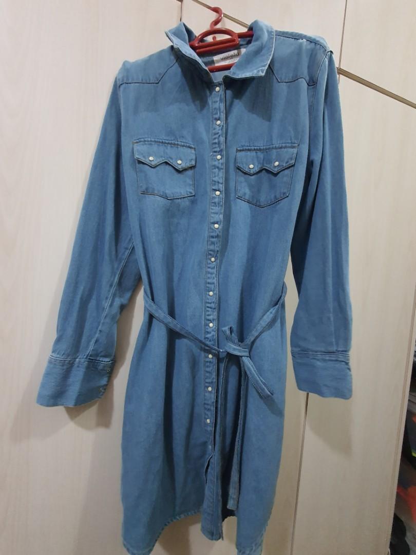 Violeta by Mango Plus Denim Shirt Dress Size S Women s Fashion