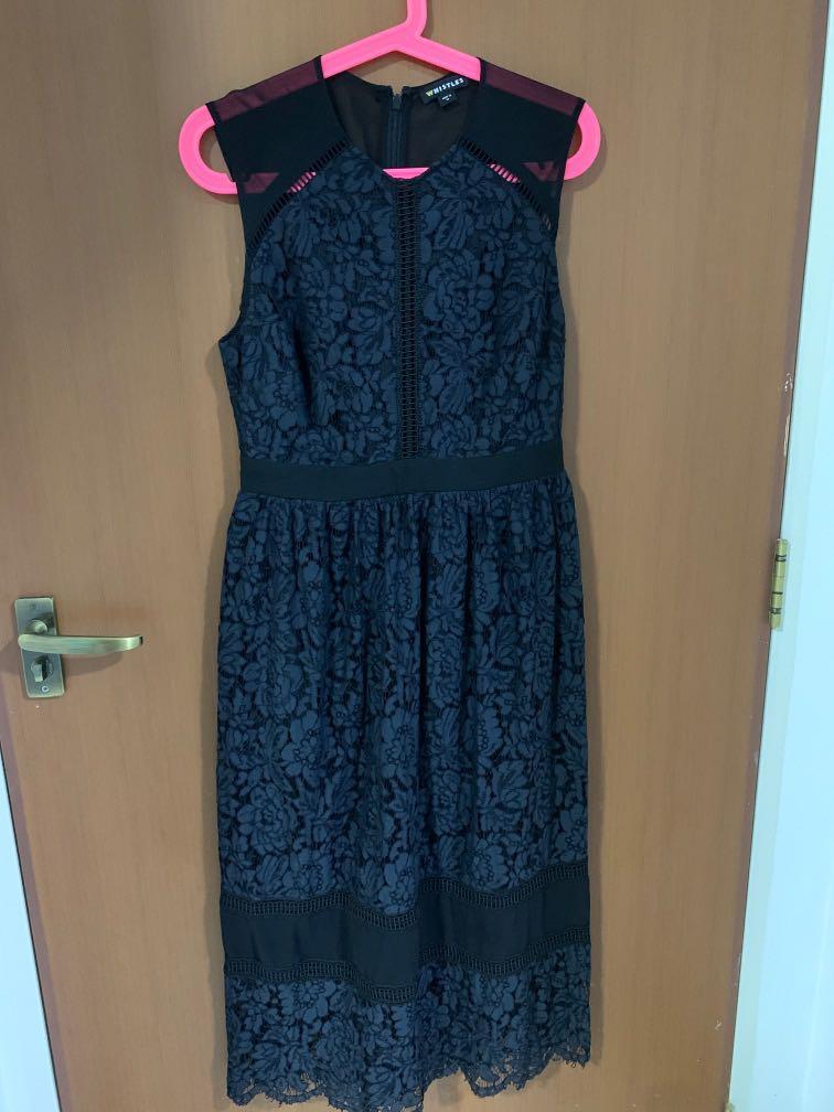 Whistles dark blue lace dress-uk10, Women's Fashion, Dresses & Sets,  Evening dresses & gowns on Carousell