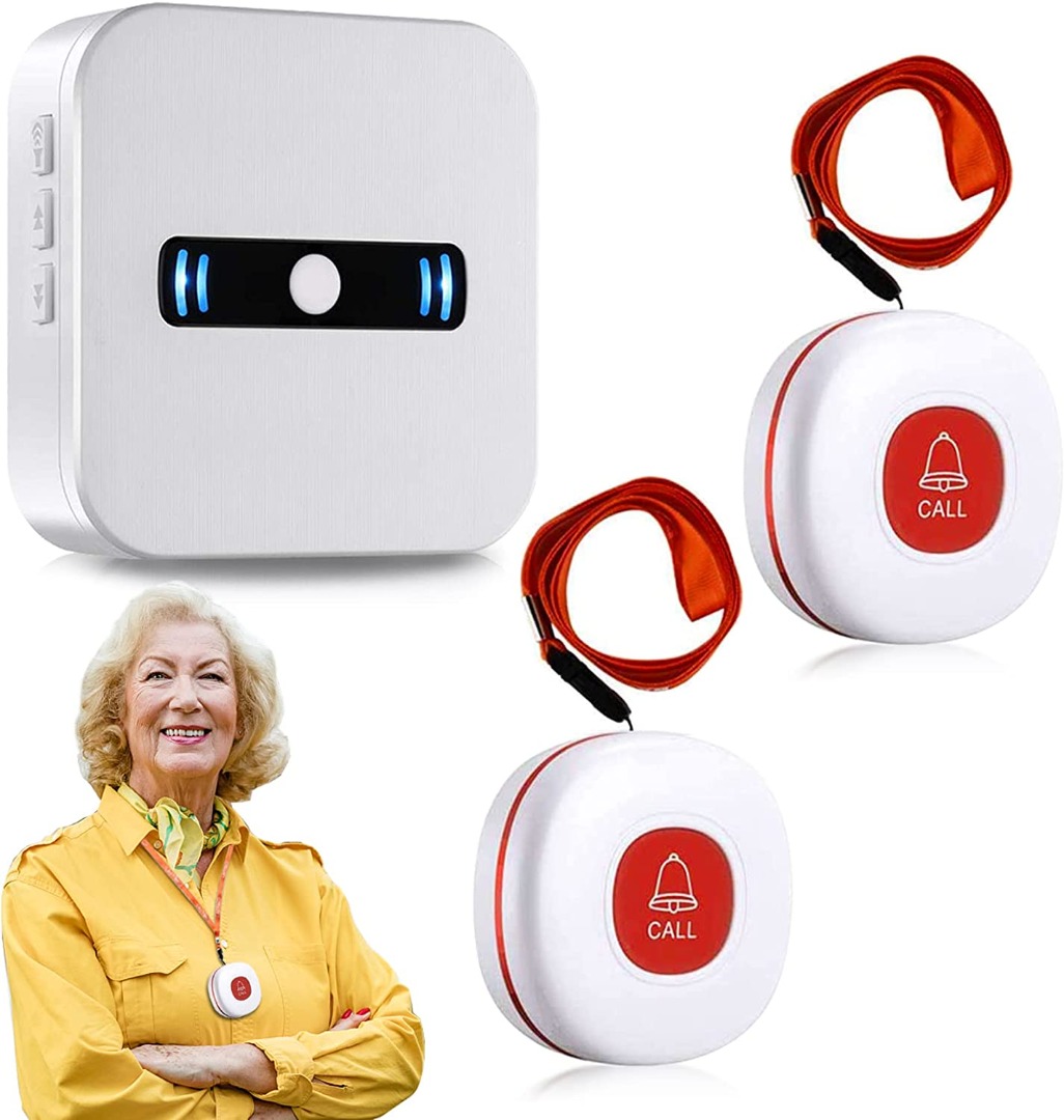 3 SOS Transmitters SINGCALL Caregiver Pagers Wireless Call Button System Nurse Calling Alert Help System for Elderly Senior Patient Personal Home 3 Receiver 