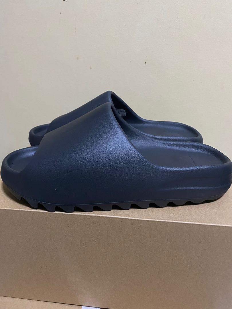 dark blue yeezy slides