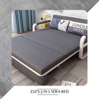 Z2Z's 3 in 1 Modern Sofa Bed with Storage Function High Quality Multifunctional Folding Sofa Bed with Drawer and Metal Frame