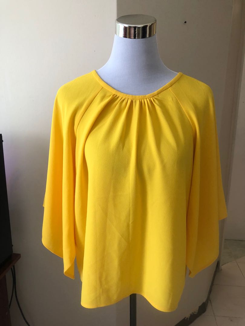 Zara Woman Yellow Top, Women's Fashion, Tops, Blouses on Carousell