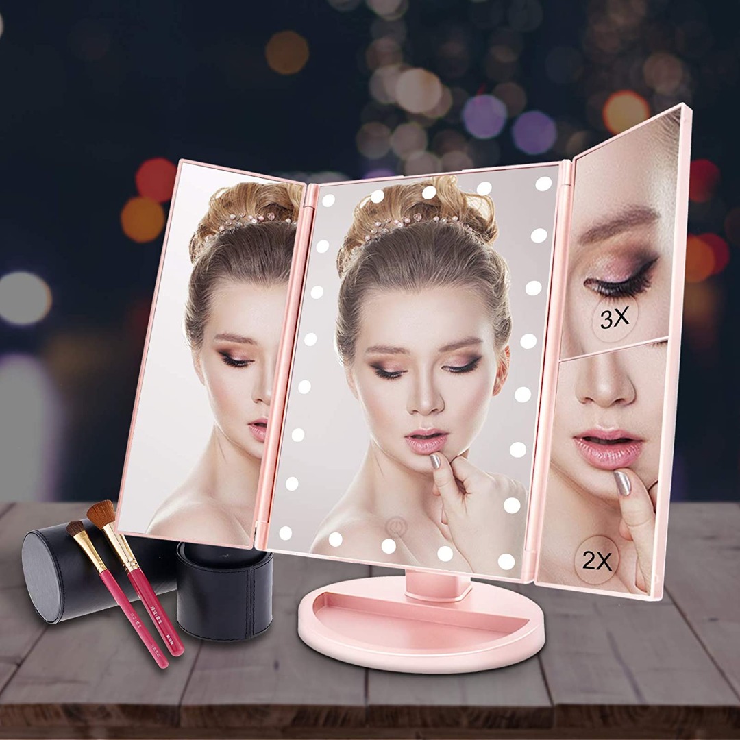 1312 WEILY Makeup Mirror with 21 LED Lights Two Power Supply