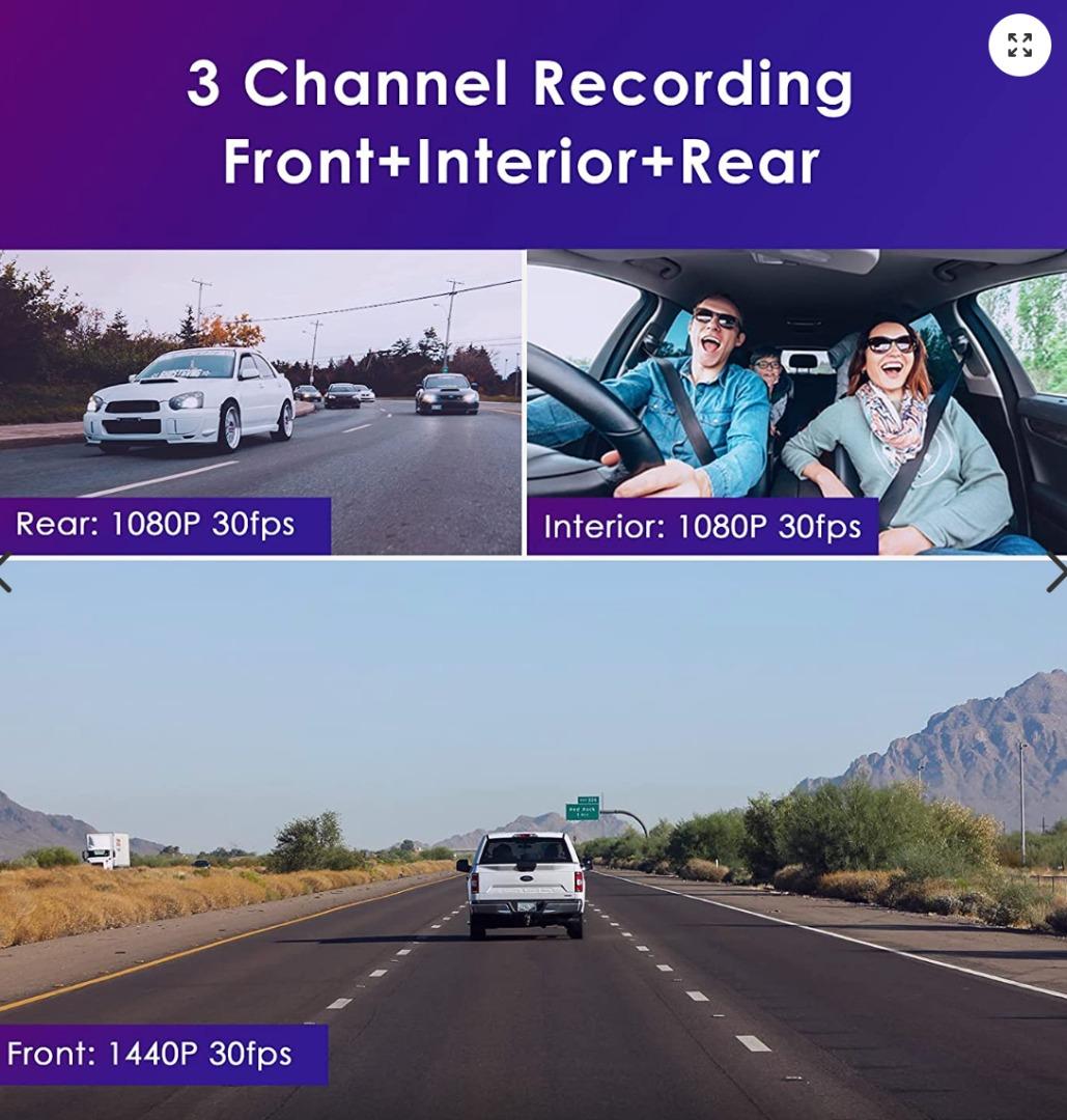 3 Channel Dash Cam VIOFO A139, Front+Interior+Rear 1440P+1080P+1080P