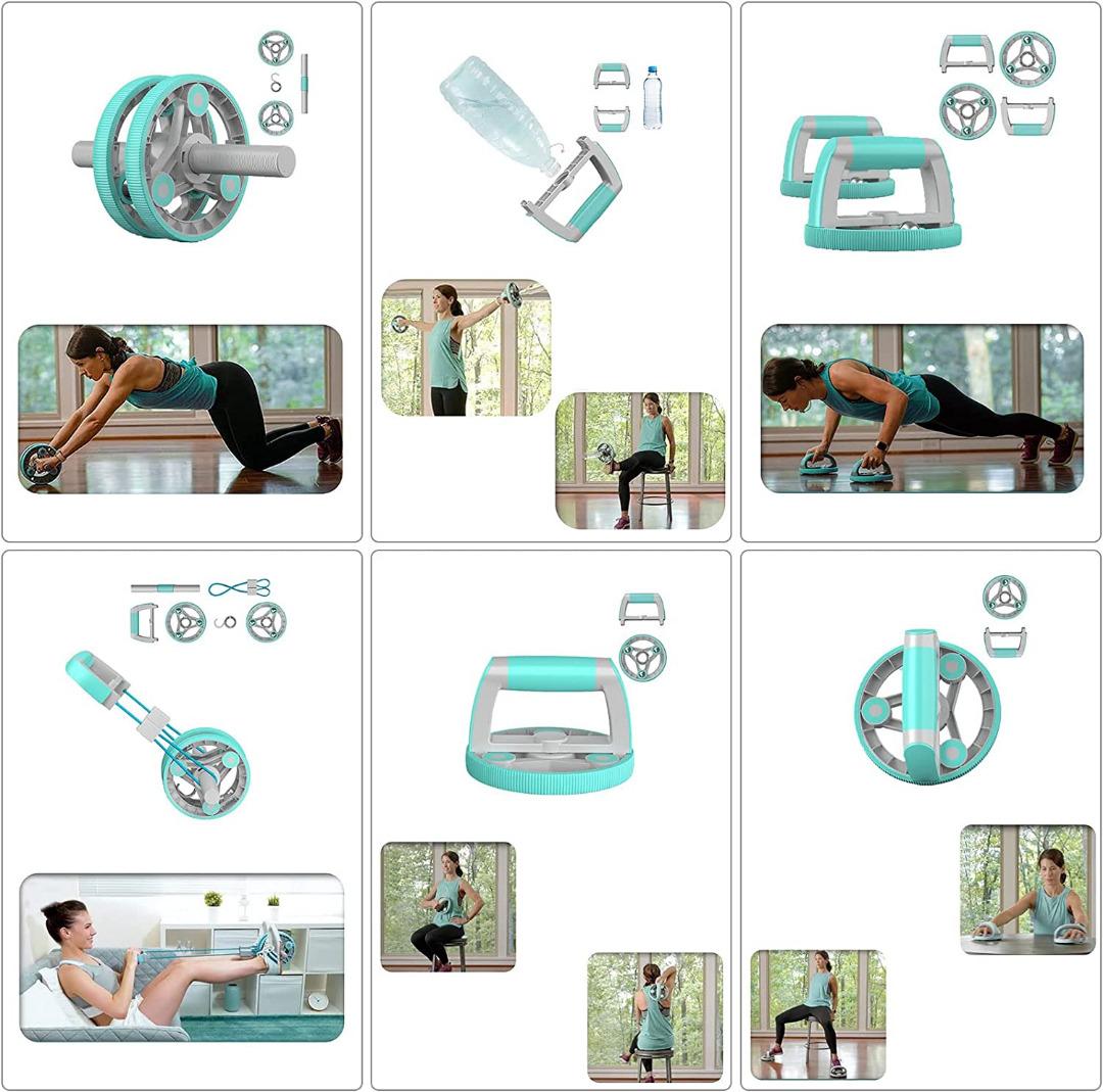 Ab Roller Wheeel Set 7 in 1 Assemble Multi Function Fitness
