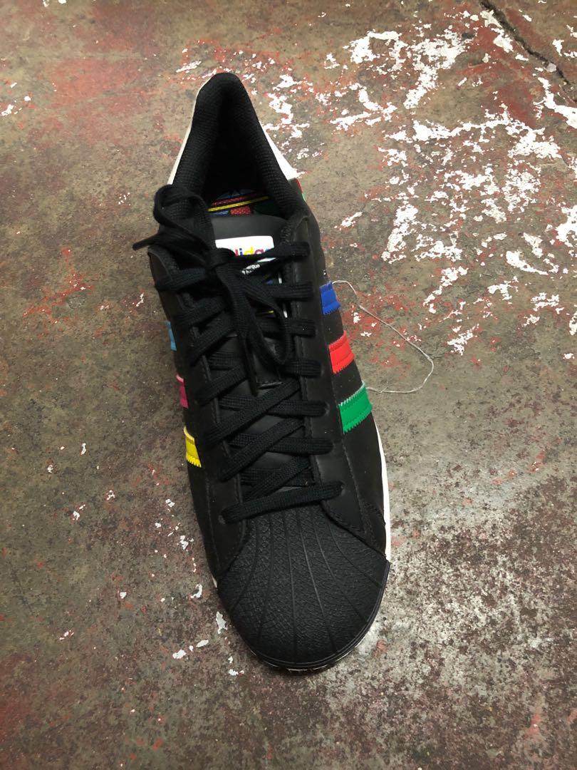 Adidas Superstar Core Black Green Blue Red 10.5 US