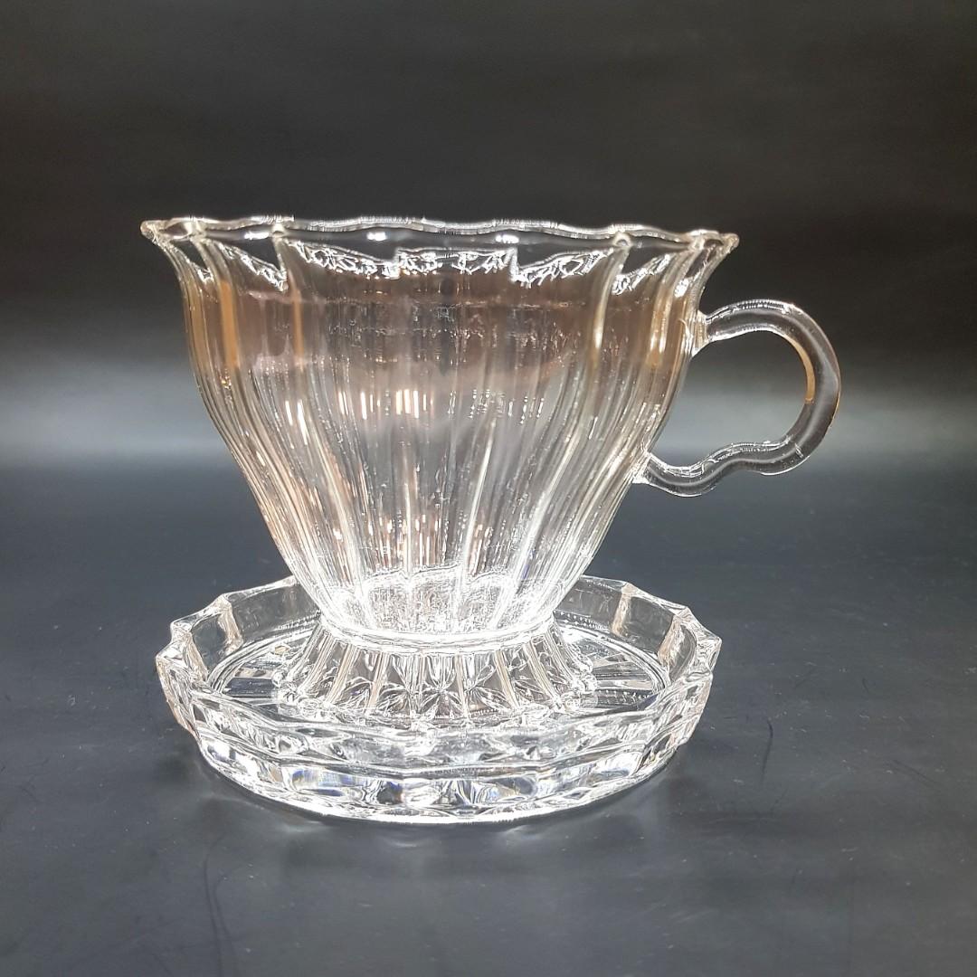 Vintage Ashby's tempered glass cup crystal coaster on Carousell