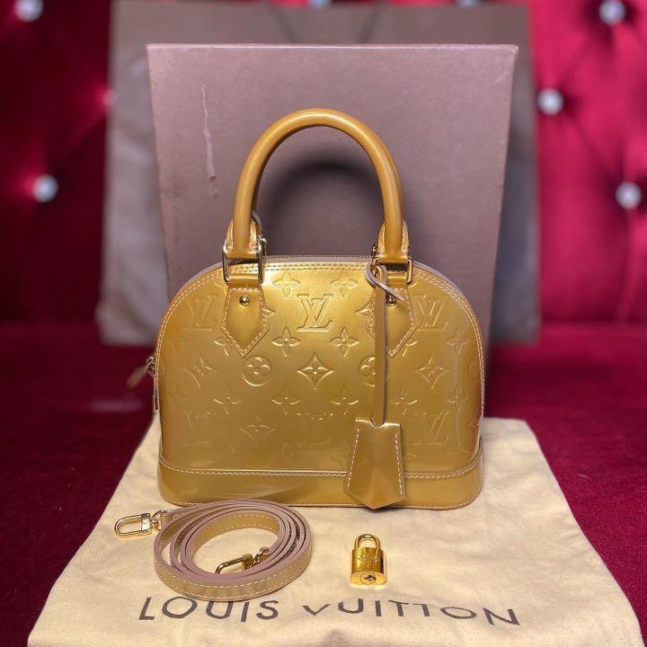 Authentic LV BB Alma Vernis - Gold Color, Luxury, Bags & Wallets on  Carousell