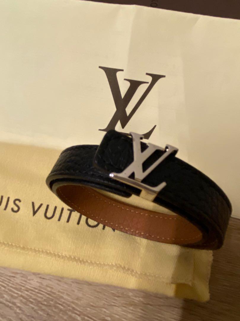 Louis Vuitton LV Circle Reversible Bracelet Monogram Black Monogram. Size 19