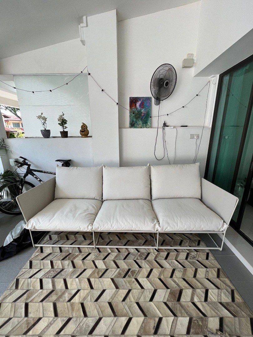 Beige Outdoor couch Ikea Havsten, Furniture & Home Living, Outdoor