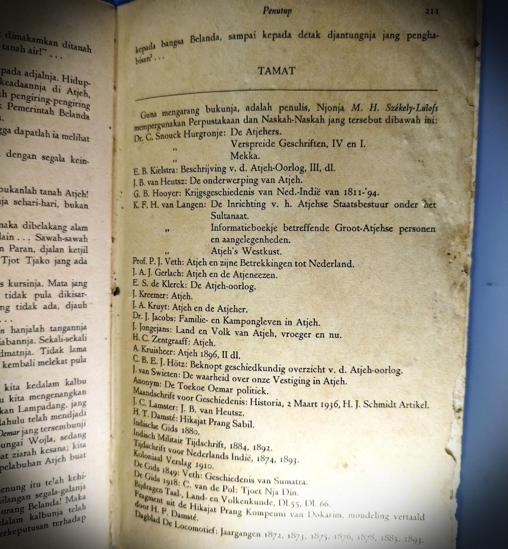 Buku Sejarah lama "Tjoet Nya Din" Hikajat Pahlawan Puteri Atjeh oleh A