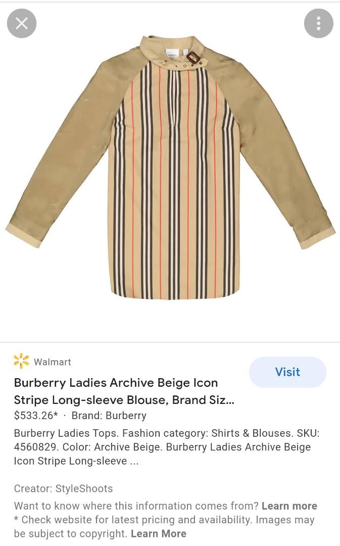BURBERRY BEIGE ICON STRIPE BLOUSE MINI DRESS MADE IN ITALY read