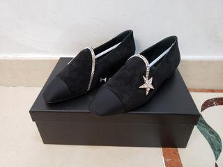 Chanel 黑色星星 loafer sz:37