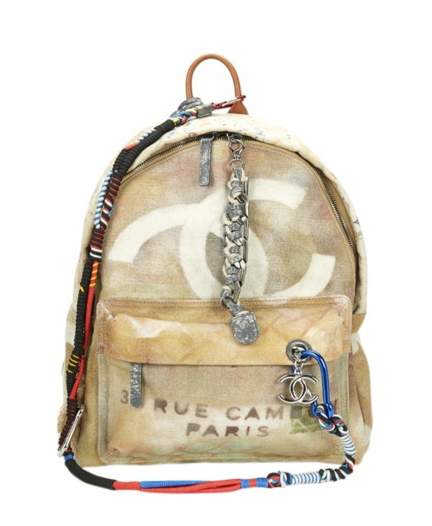 Chanel Beige Canvass Graffiti Backpack, Luxury, Bags & Wallets on