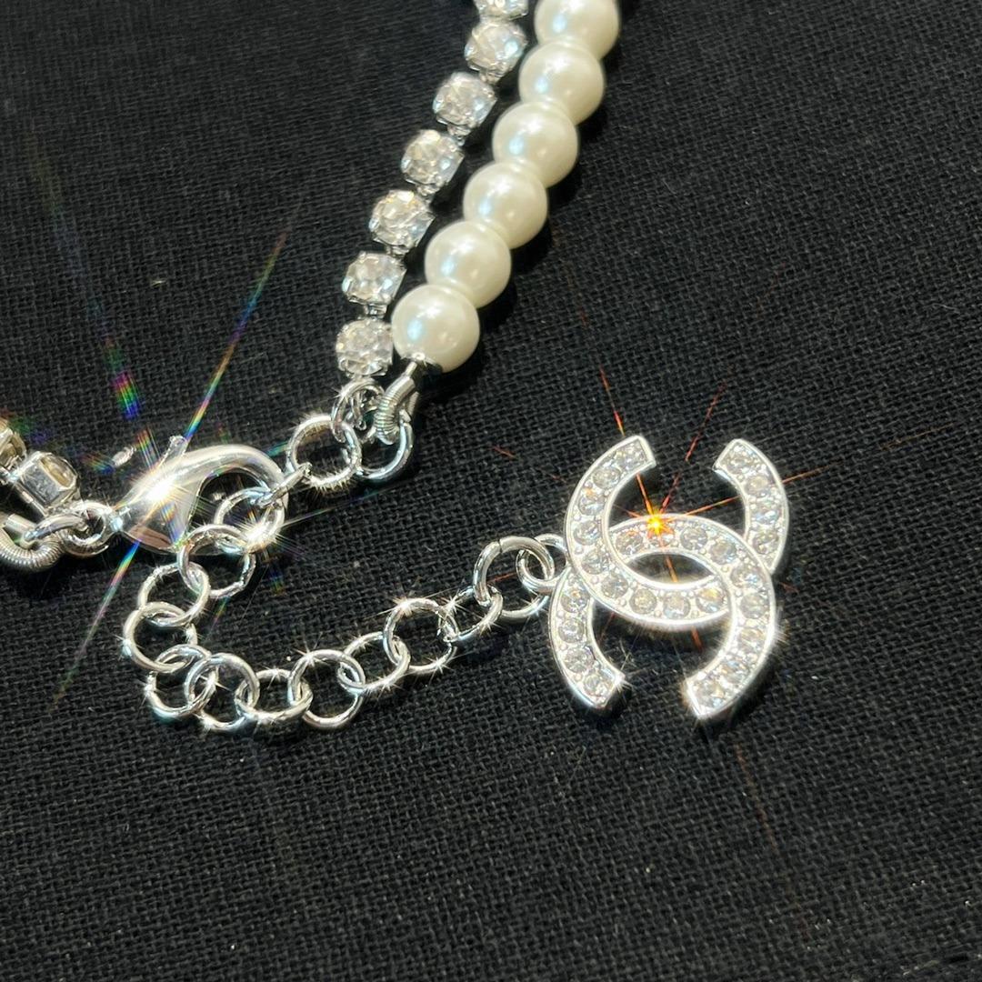 Chanel pearl top and diamond necklace