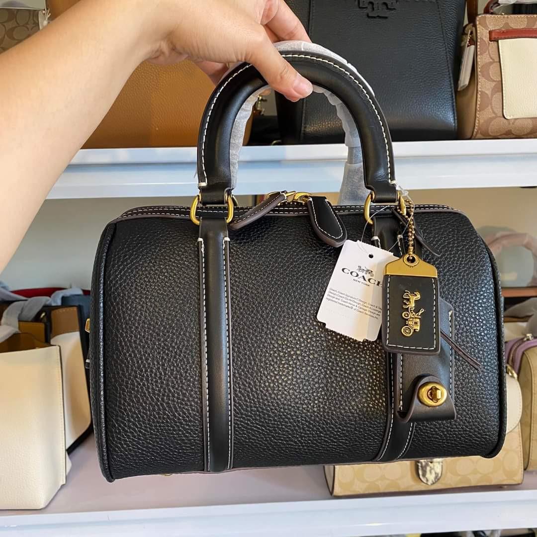 Coach Ruby Satchel in Plain Black, Luxury, Bags & Wallets on Carousell