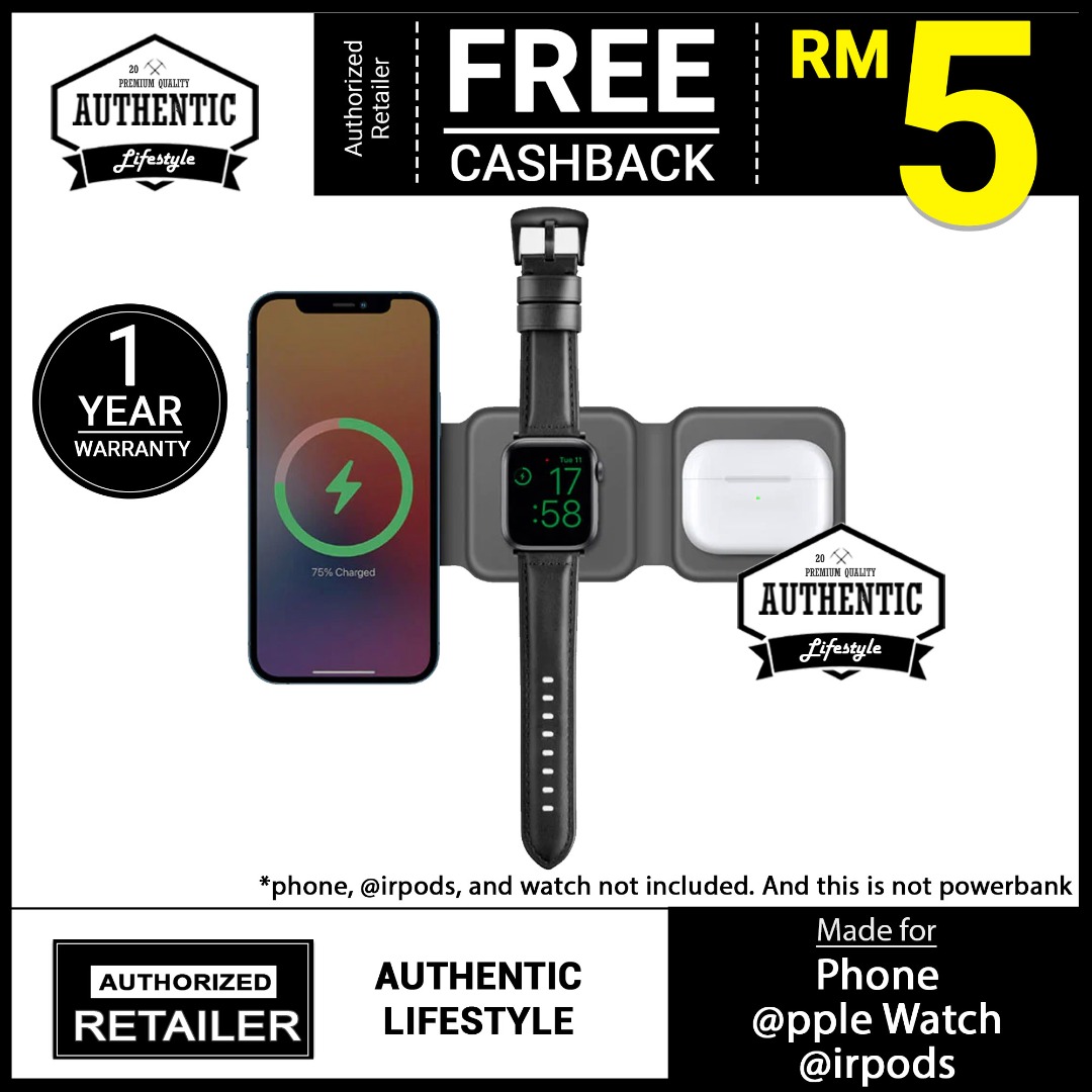 Energea Bazic GoMag TRIO 3 IN 1 Foldable Magnetic Wireless Charger 15W ...