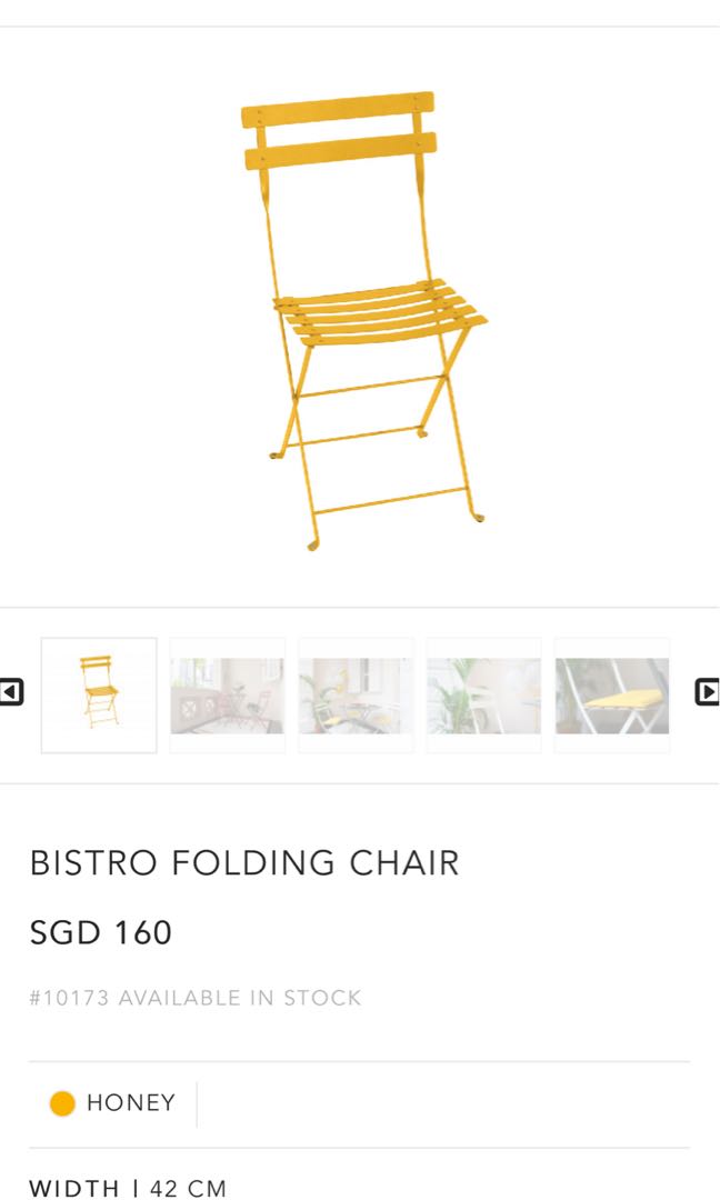 Fermob Bistro Folding Chairs, Furniture & Home Living, Outdoor