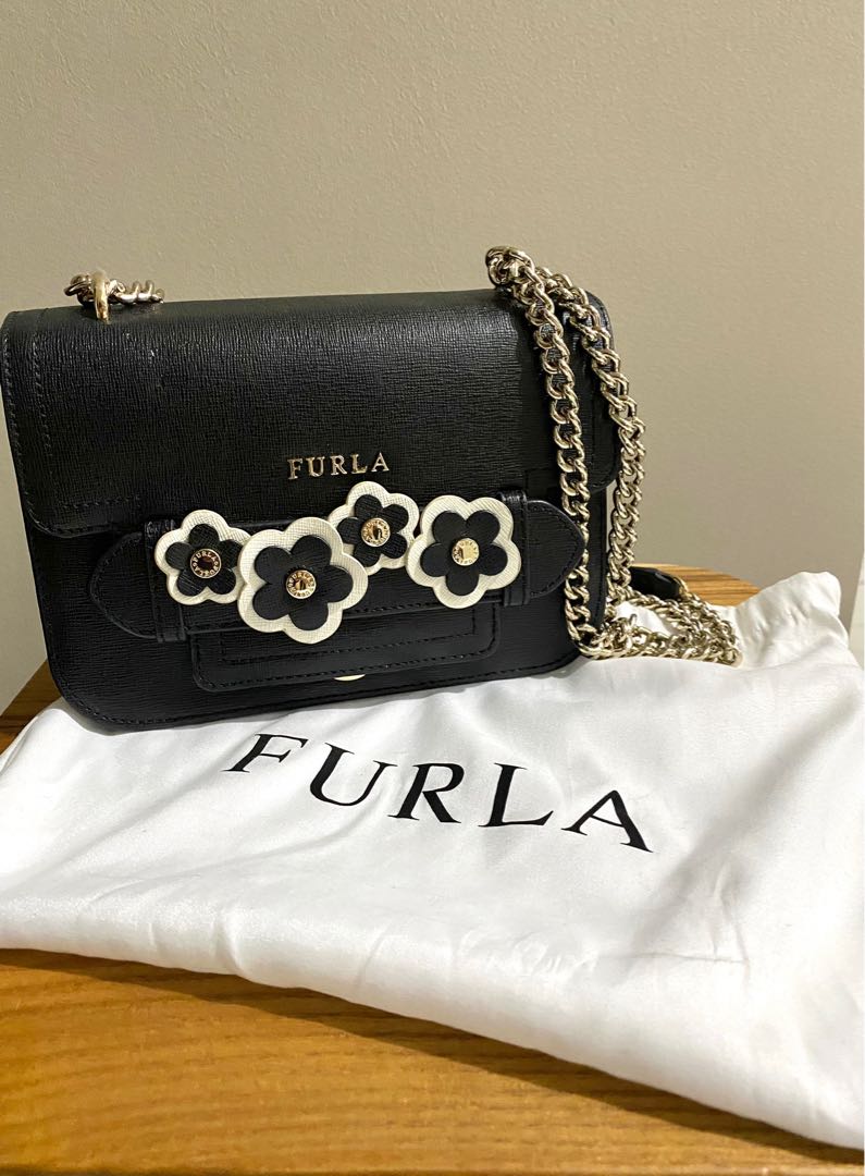 FURLA Carol Small Italian Petalo Chain Crossbody Bag