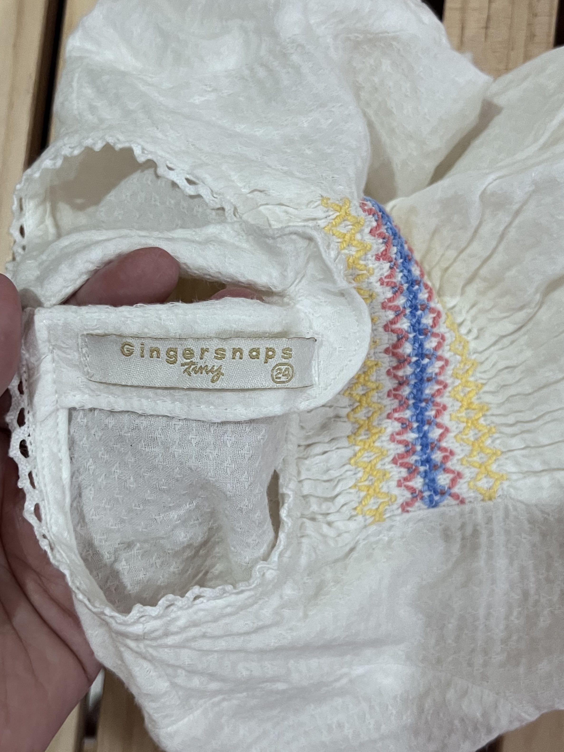 Gingersnaps Baby Girl Top (Tiny 24) (Category: Babies & Kids Fashion) located in Bulacan. Submitted by mksdc (Listing ID 1177838456, Image 2). Description: Washed using Tiny Buds Newborn Laundry Detergent and Tiny Buds Fabric Softener. Comes from a smoke-free and pet-free home..