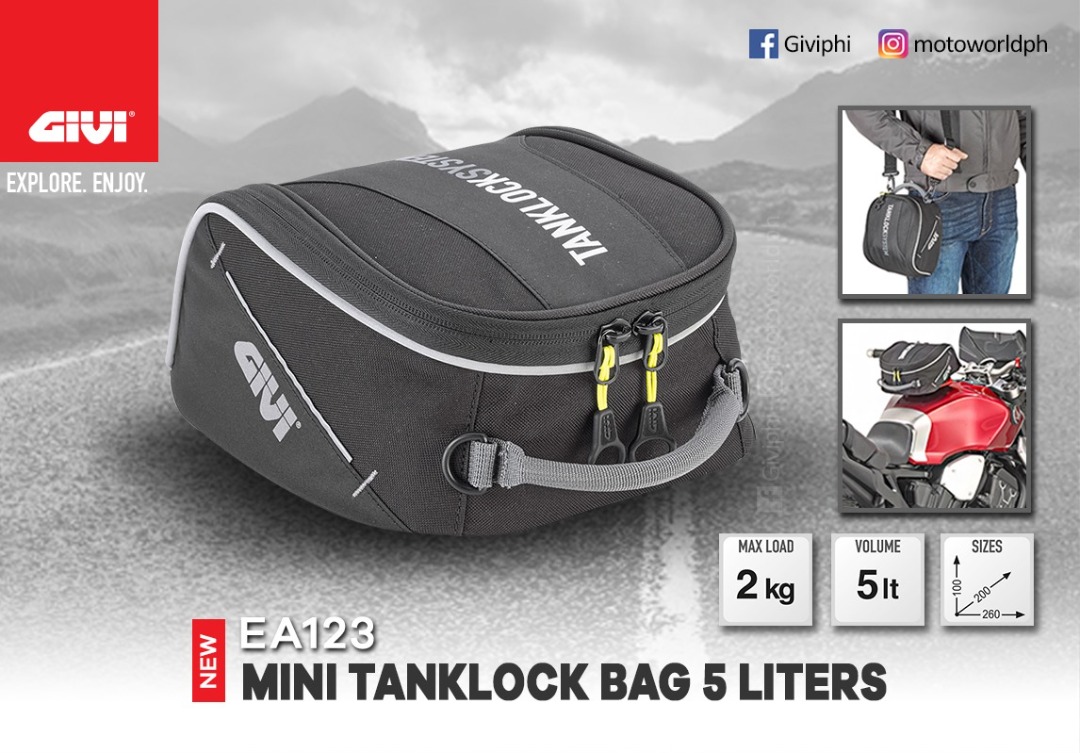 GIVI EA123 Tank bag 5L, Motorcycles, Motorcycle Accessories on Carousell
