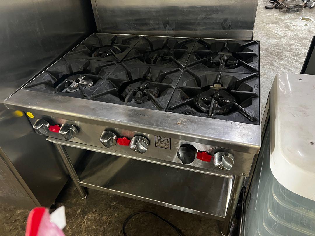 commercial 6 burner cooktop