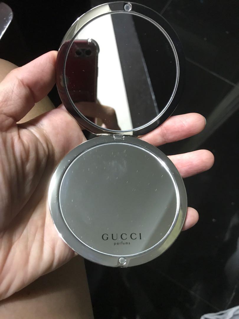 Gucci, Accessories, Gucci Bamboo Silver Tone Double Sided Compact Mirror
