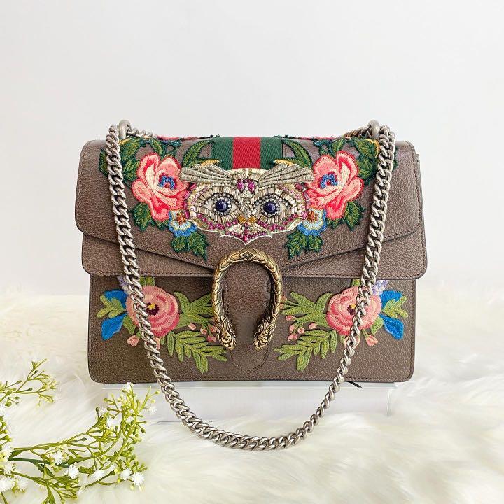 Gucci dionysus embroidered shoulder hot sale bag