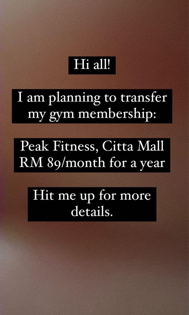 Gym Membership Peak Fitness, Citta Mall, Sports Equipment, Other Sports Equipment and Supplies