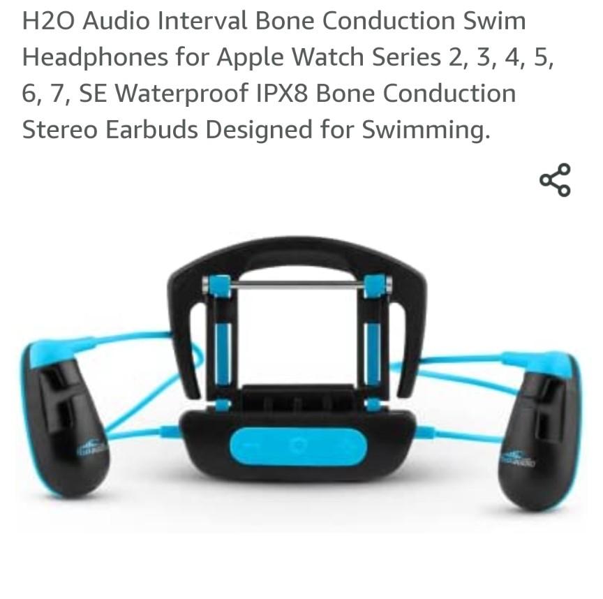 H2O Audio Interval Bone Conduction Swim Headphones for Apple Watch