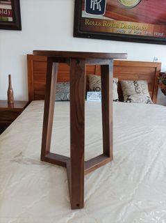 Handcrafted Solid Teak Wood Modern Round Stool Accent Table Furniture.