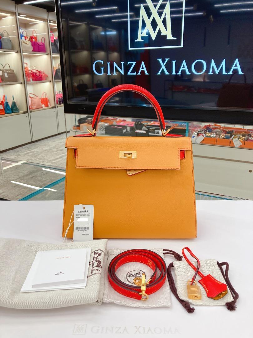 Ginza Xiaoma - The Kelly 28 in Rouge Casaque Epsom leather