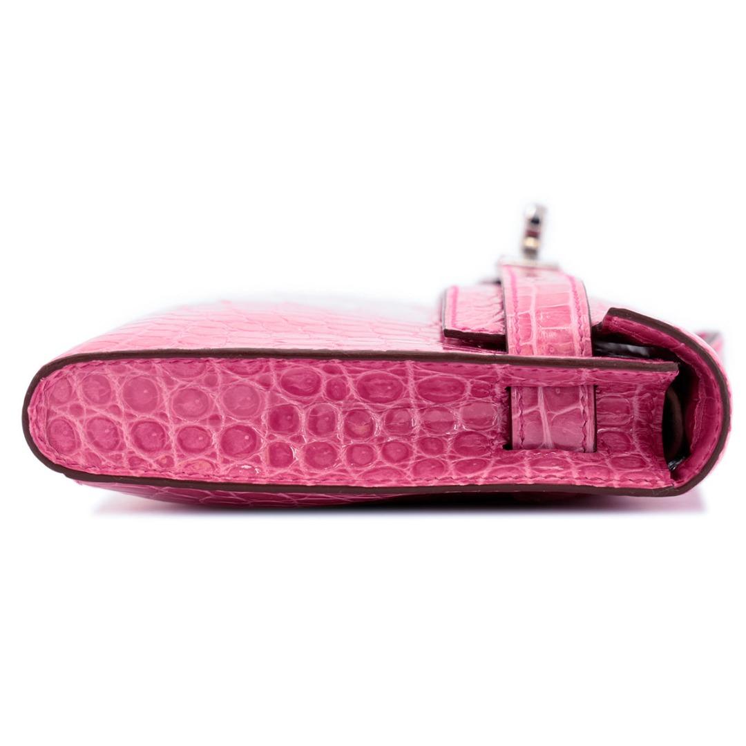 Hermes Birkin 30 Handbag E5 Rose Tyrien Shiny Porosus Croc SHW