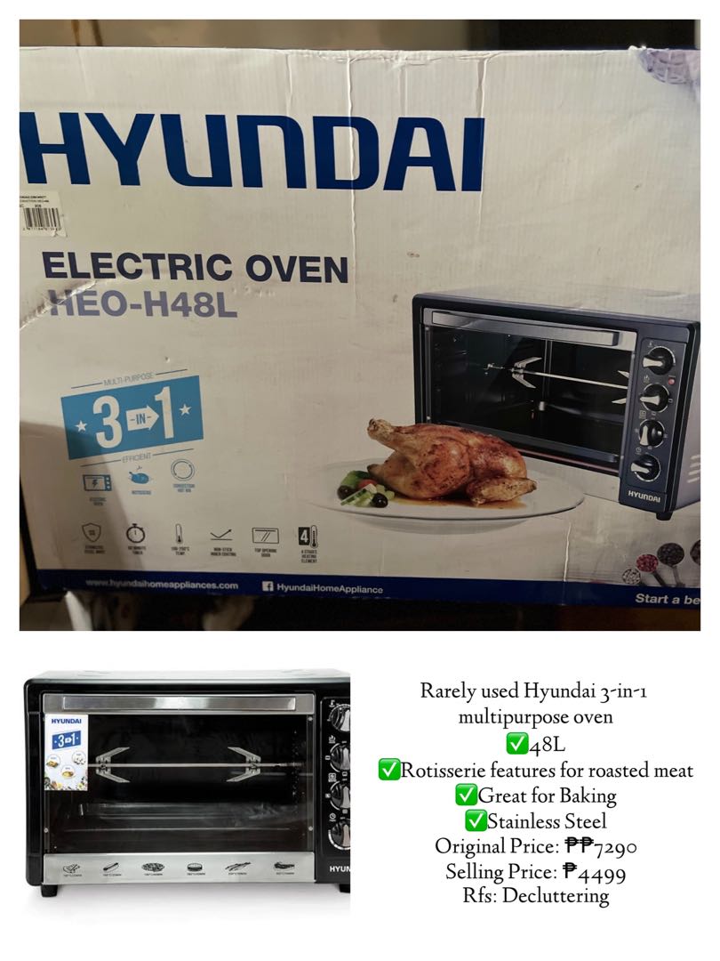 Hyundai Electric Oven 3 in 1 with Rotisserie, TV & Home Appliances, Kitchen Appliances, Ovens