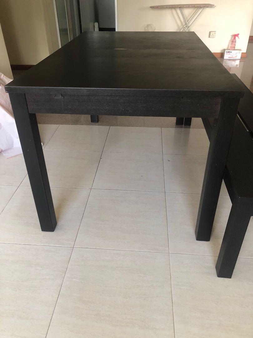 IKEA Extendable Table and Bench, Furniture & Home Living, Furniture