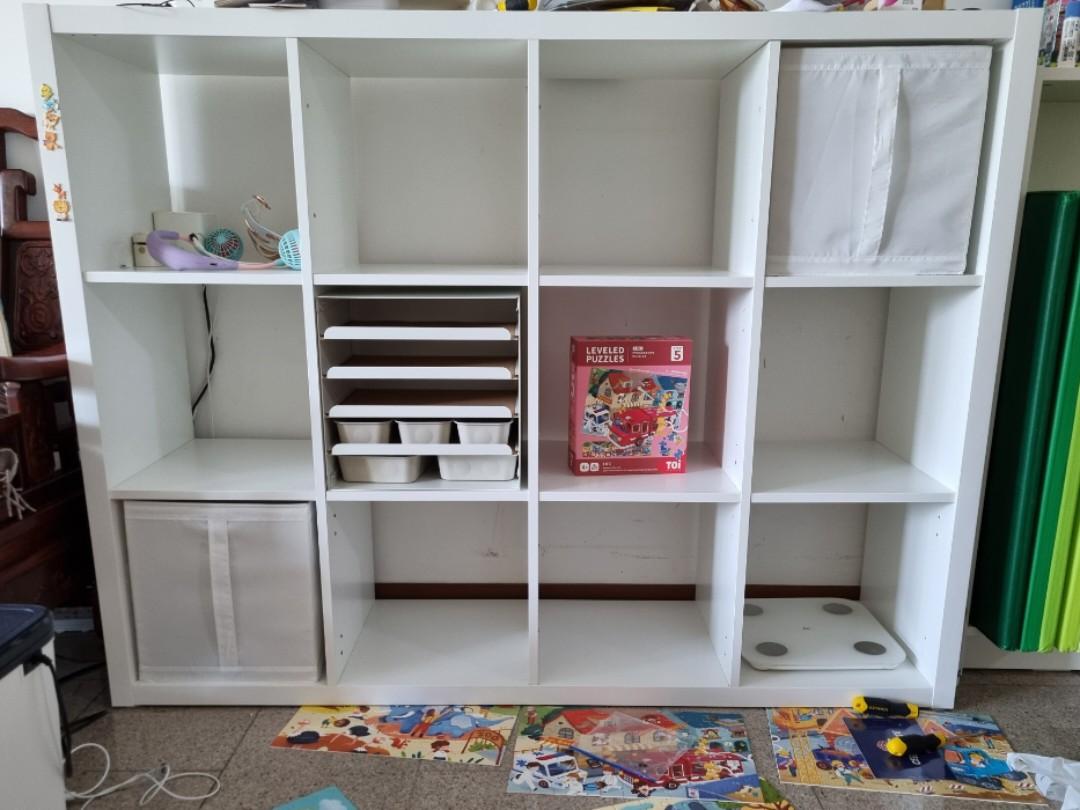 IKEA KALLAX Shelving unit, white, 112x147 cm, Furniture & Home Living,  Furniture, Shelves, Cabinets & Racks on Carousell