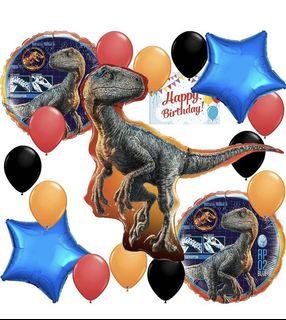 Jurassic Dinosaur Foil Balloon Party Set - Velociraptor