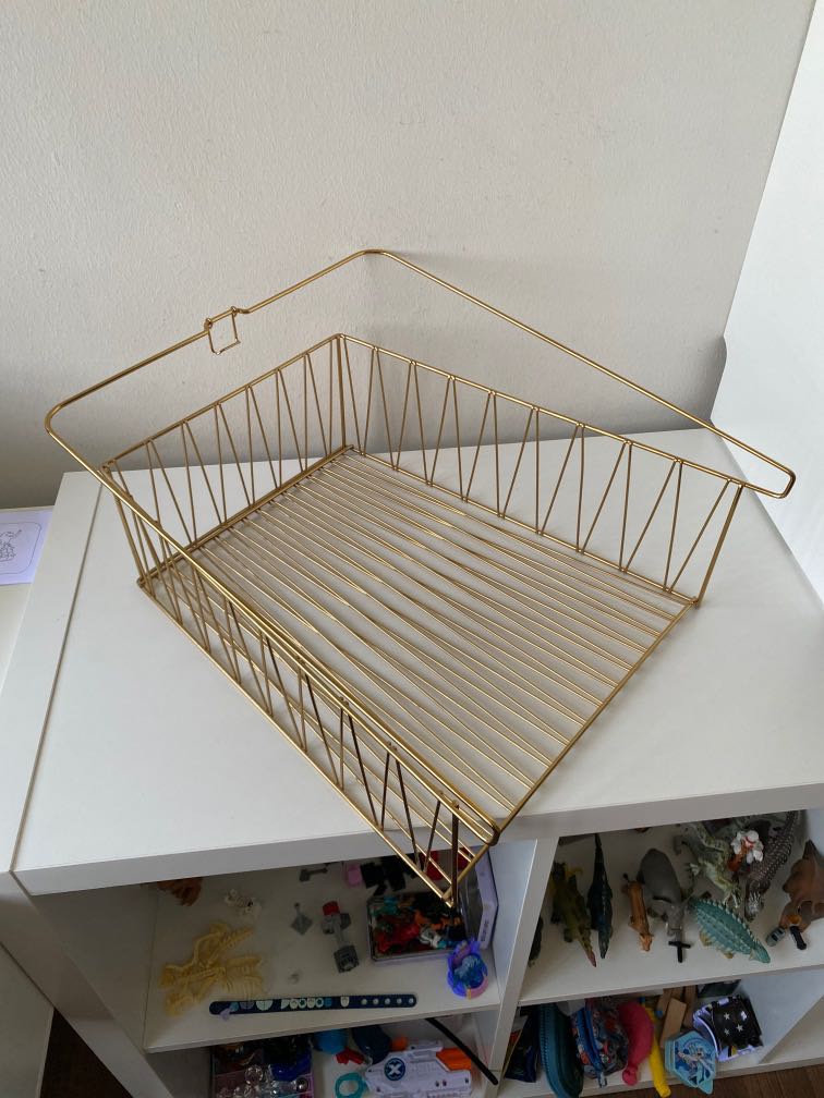 Kallax Gold colored shelf extension layer, Furniture & Home Living