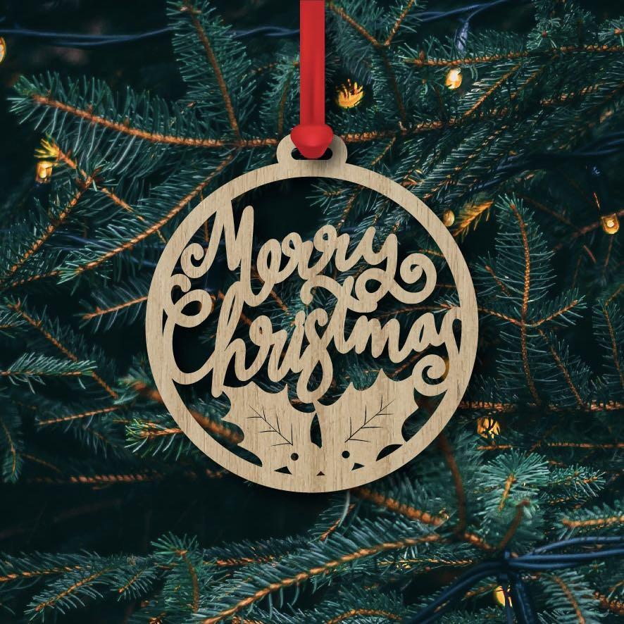 Laser cut Christmas Tree decorations (Category: Other Home Decor) located in Pasig City. Submitted by jaylynjunio (Listing ID 1177825315, Image 1). Description: ✔️ laser cut on 5mm plywood ✔️ comes with your choice of red organza ribbon or jute string ✔️ raw finish ✔️ packaged in a red organza pouch ✔️ dimension of 80mm diameter ✔️ ₱100 each piece + shipping fee #christmastree #christmasdecorations #christmas #christmas2022 #merrychristmas.