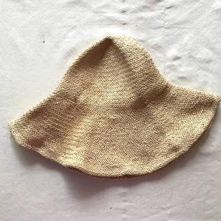 Light Beige Summer Straw Bucket Hat