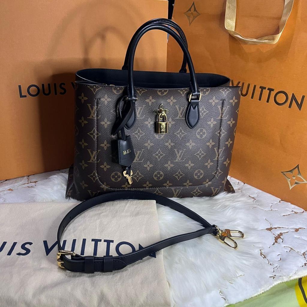 Louis Vuitton, Bags, Discontinued Louis Vuitton Flower Tote Noir