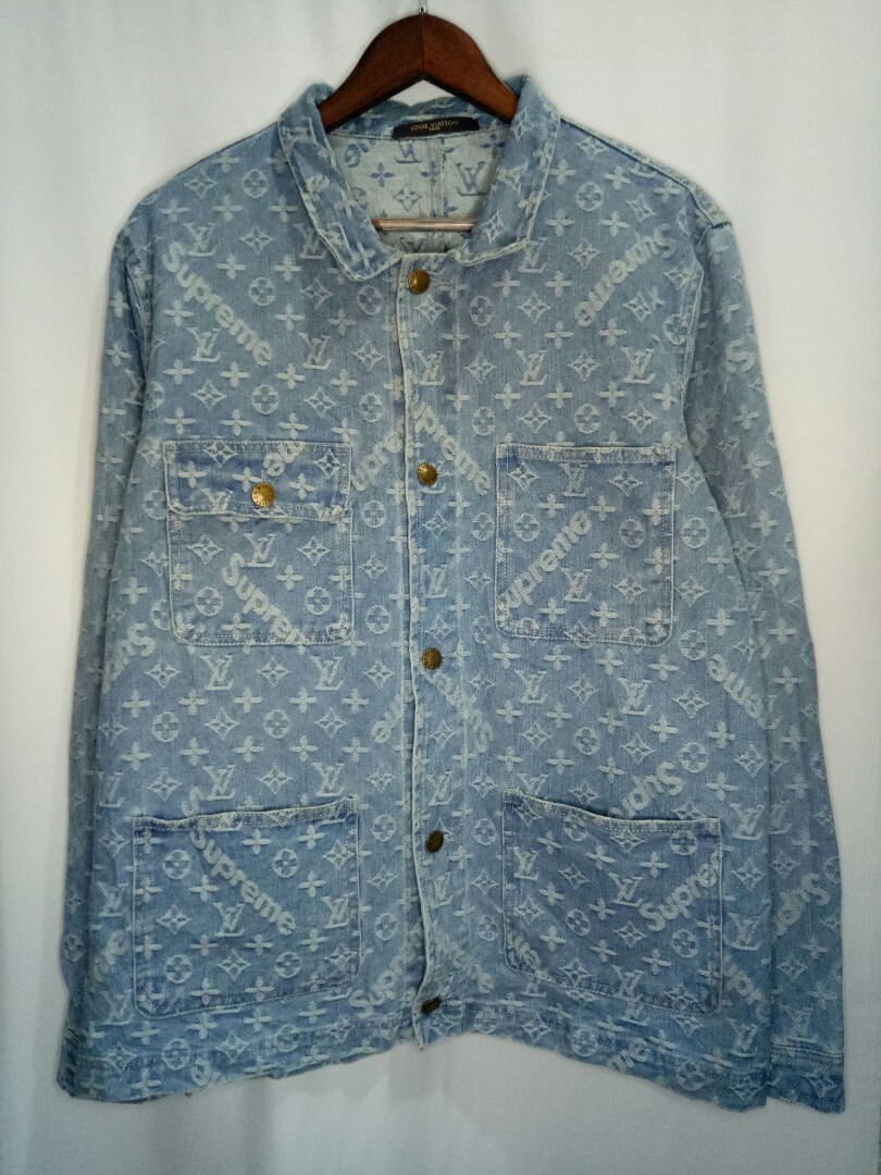 Louis Vuitton x Supreme Denim Jean Jacket, Men's Fashion, Coats