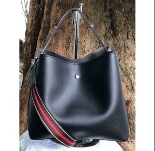 Matte Black bucket bag