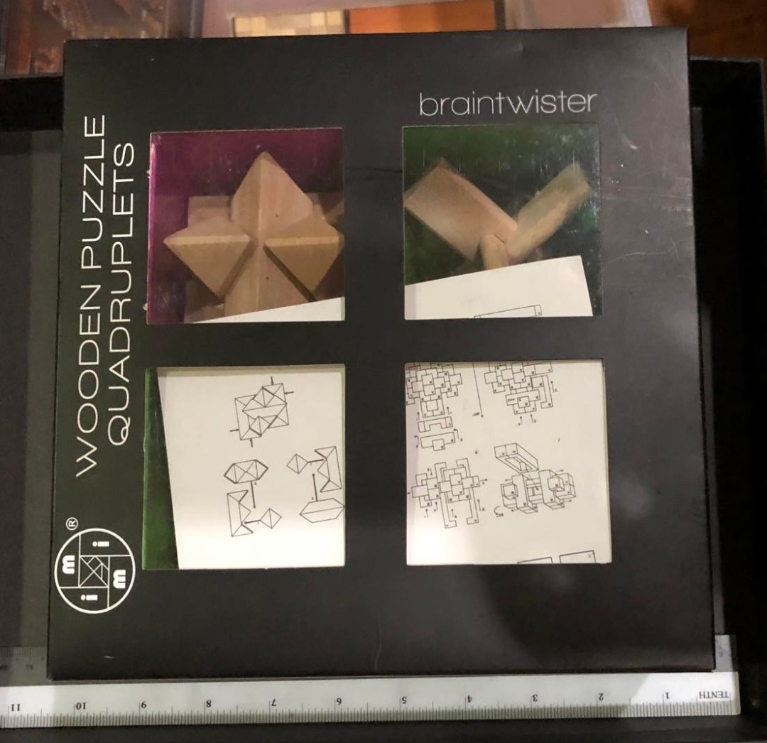 Wooden puzzle quadruplets on sale