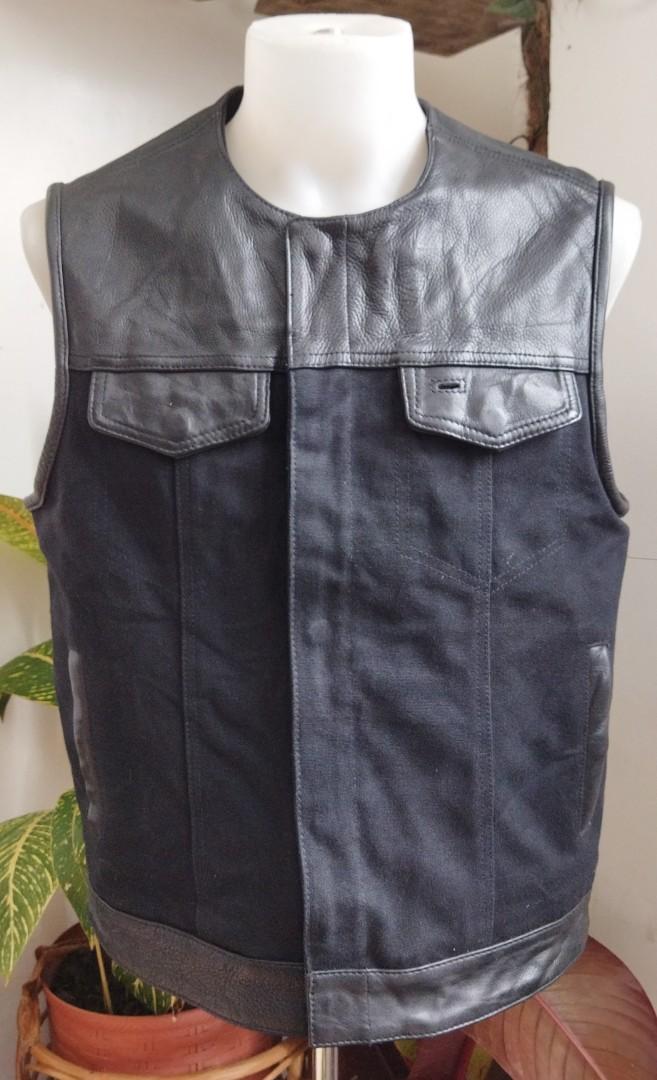 Canvas biker cheap vest
