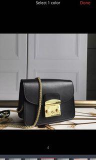 NEW furla leather crossbody bag in black