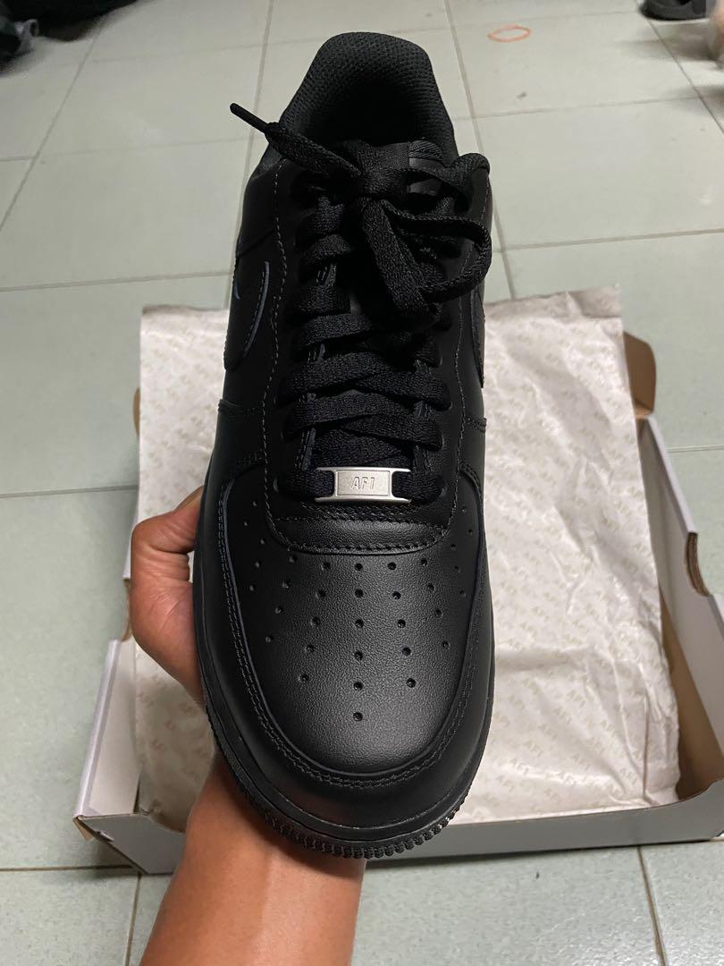 Nike Air Force 1 Triple black •100% Authentic •Brand New In box •Price  RM409 •Size 9 uk •Only 1 pair left‼️‼️, Men's Fashion, Footwear, Sneakers  on Carousell