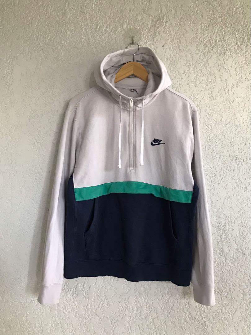 Nike tritone half-zip kangaroo pocket hoodie, Men's Fashion, Tops u0026 Sets,  Hoodies on Carousell